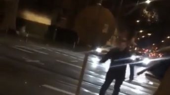 Man runs into stop sign