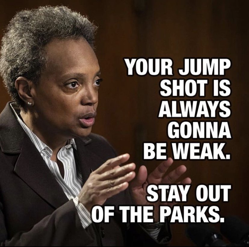 Lori Lightfoot your jump shot is always gonna be weak. Stay out of the parks memes