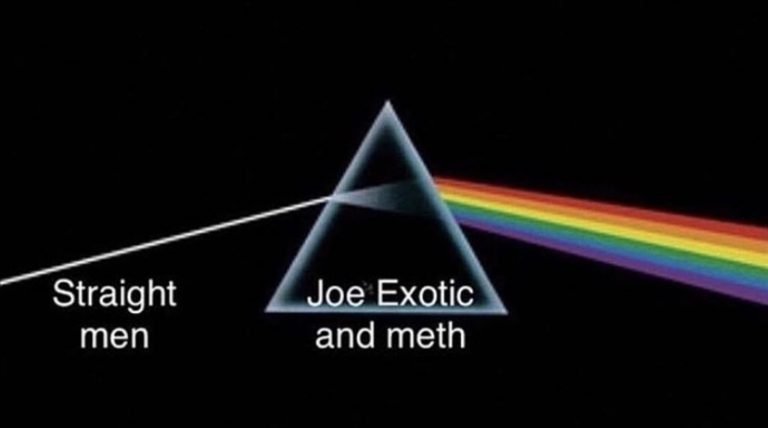 Joe Exotic light prism meme