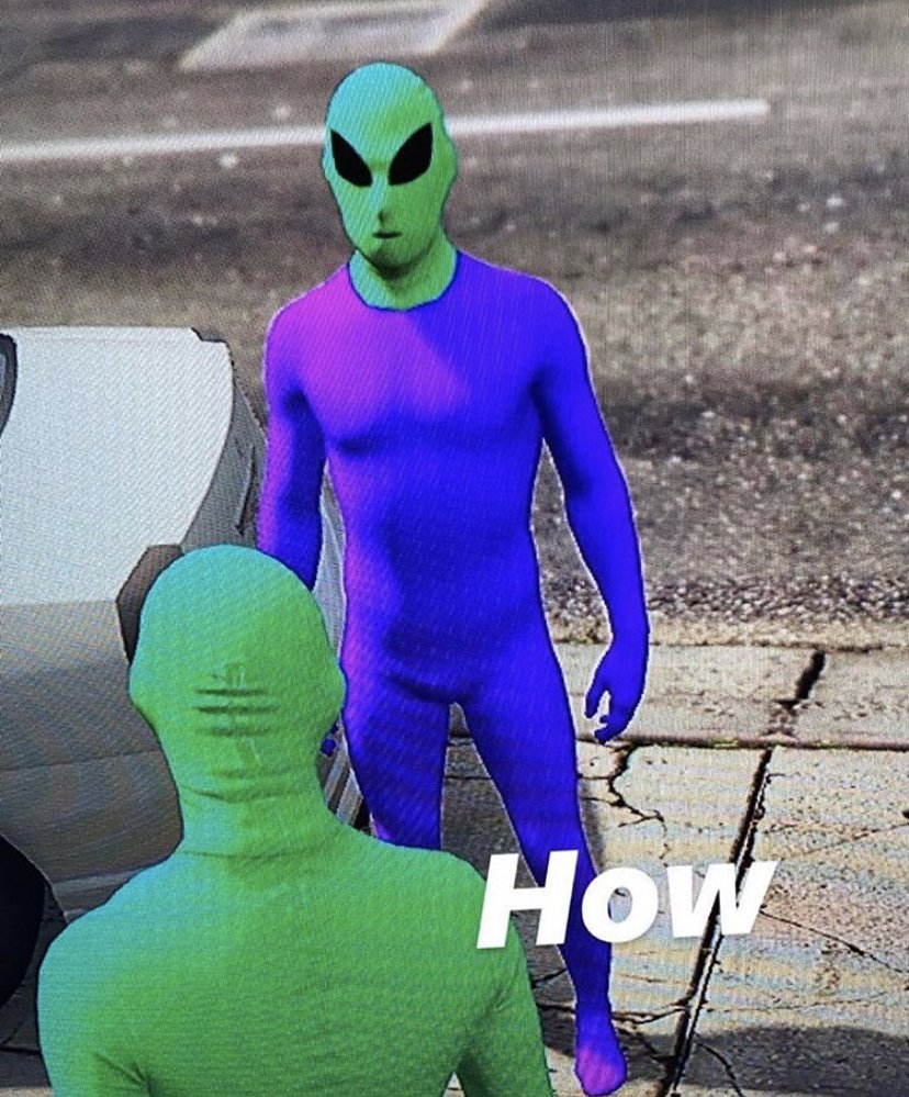 GTA5 purple and green gang meme