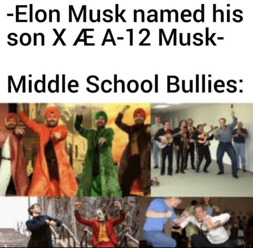 Elon Musk named his son vs middle school bullies meme