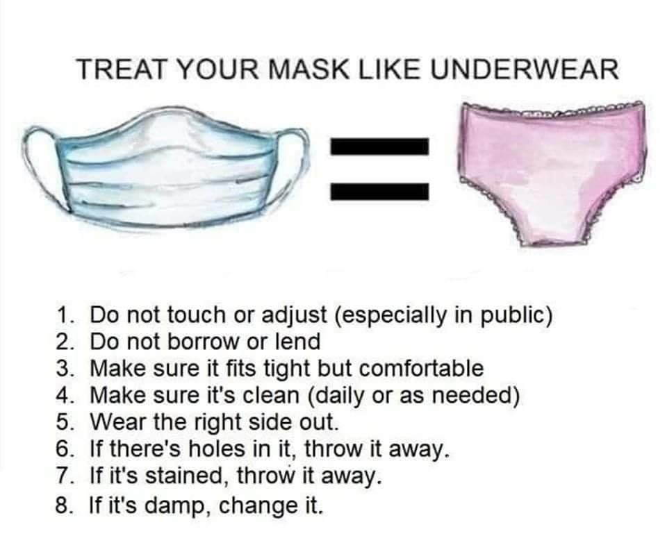 Treat your mask like underwear meme