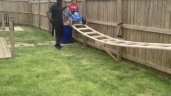 Grandfather builds rollercoaster for grandson