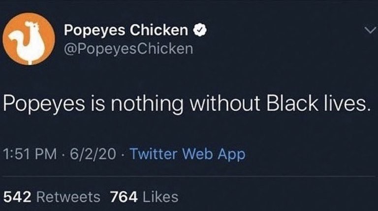 Popeyes show support for Black Lives Matter