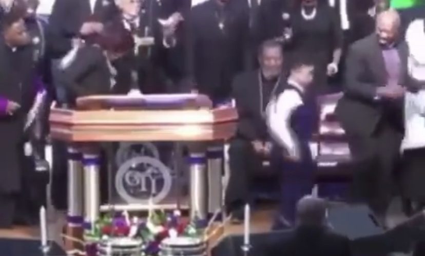 Boy does Fortnite dance in church pulpit