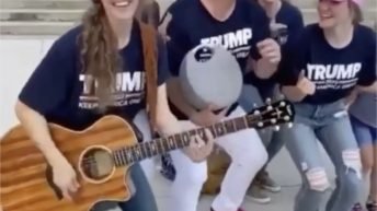 Trump supporters sing for Trump