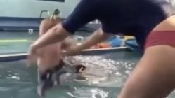 Natural way of teaching a baby how to swim