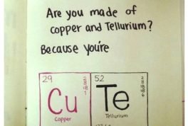 are you made of copper and tellurium because you're cute meme