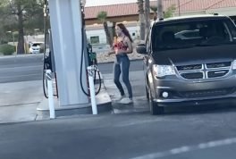 Woman fails at pumping gas