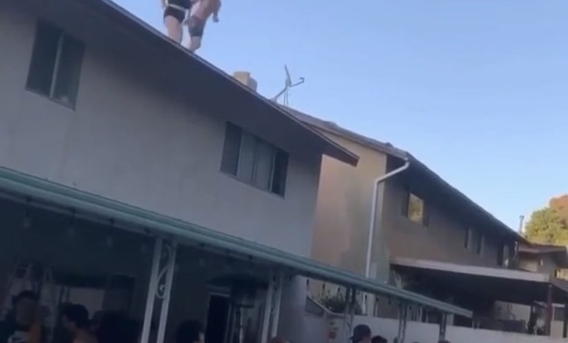 Couple jumps from rooftop
