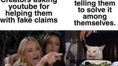 Creators asking youtube for help with fake claims vs youtube telling them to solve it themselves angry cat meme
