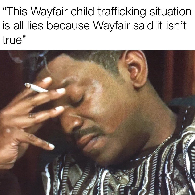 This Wayfair child trafficking situation is all lies Mikiah Phifer meme