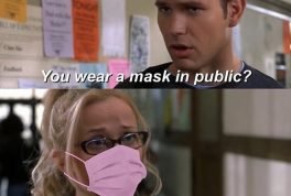Legally Blonde wearing a mask meme