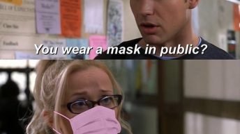Legally Blonde wearing a mask meme