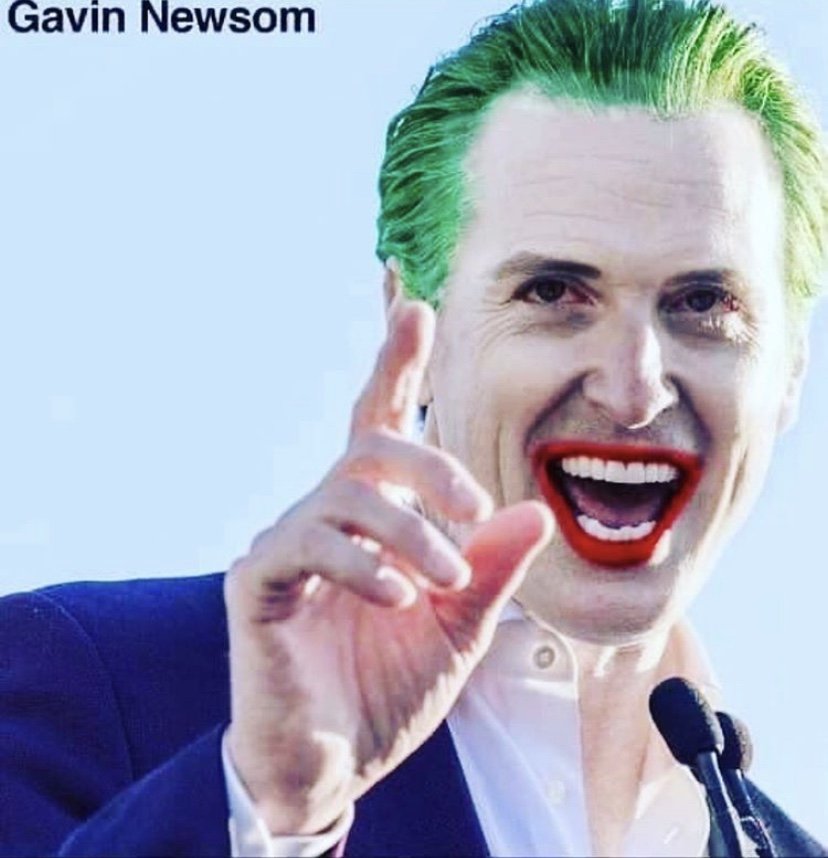 Gavin Newsom as joker meme