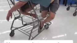 Man fails at throwing shopping cart in Walmart