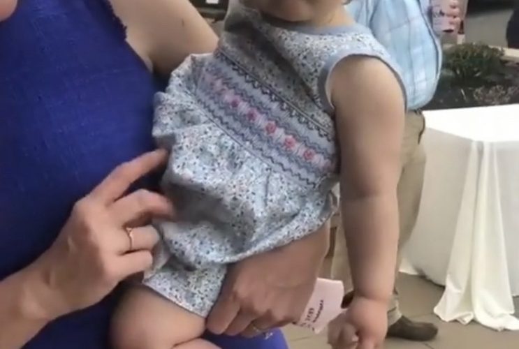 Baby dances to music