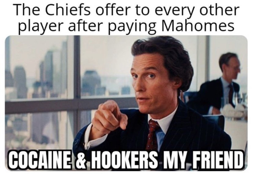 The Chief's offer to every other player after paying Mahomes meme