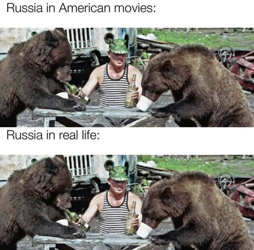 Russia in American movies vs real life meme