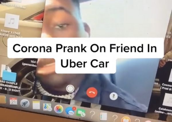 Coronavirus prank on friend in Uber