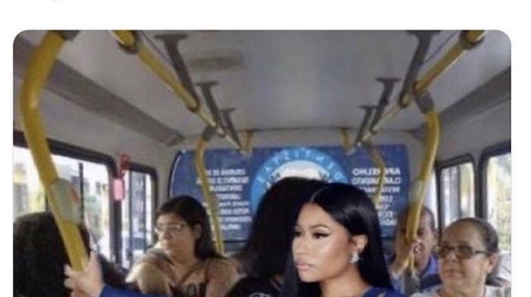 13 year old me on my own car Nicki Minaj on bus meme