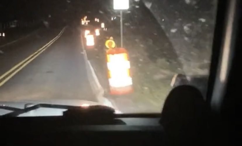 Man purposely runs over road cones