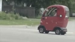 Driving toy car on street fail