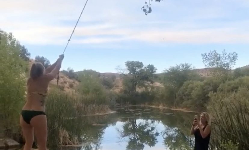 Swinging over pond fail
