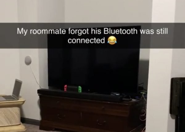 Roommate forgets he's connected to bluetooth