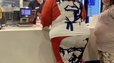 woman dressed in kfc outfit