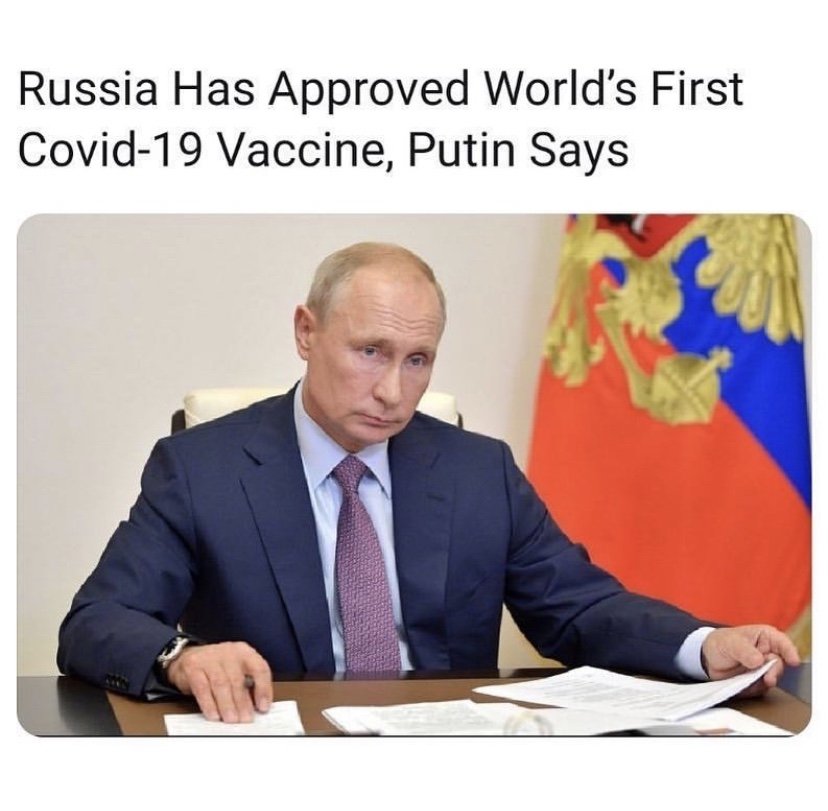 Russa has approved world's first covid-19 vaccine Putin says meme