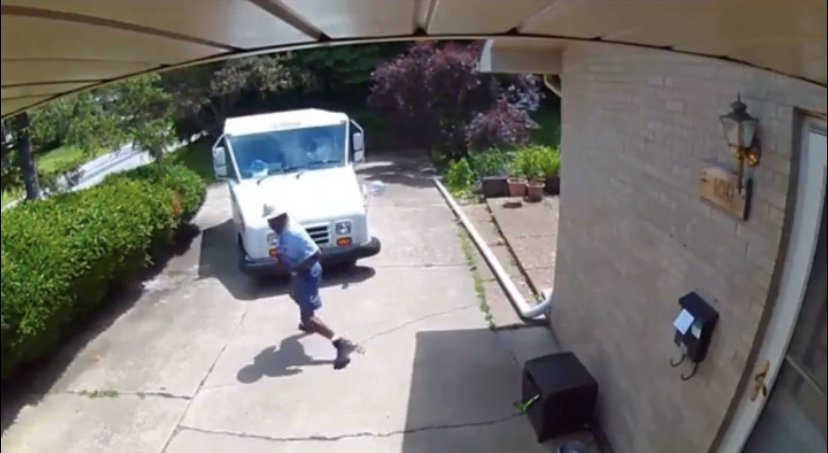 Mailman gets away from dog