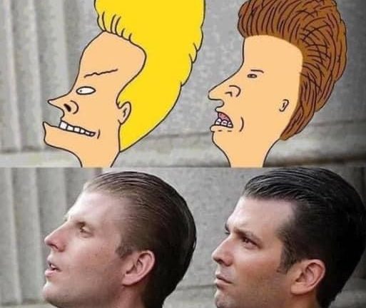 Donald Trump sons Bevis and Butt-head meme