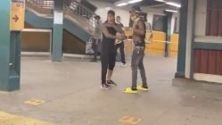 Man jumps over subway