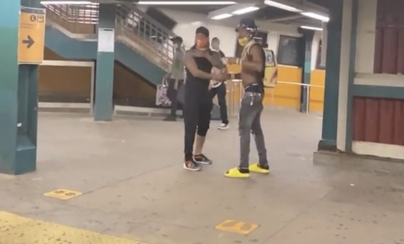 Man jumps over subway