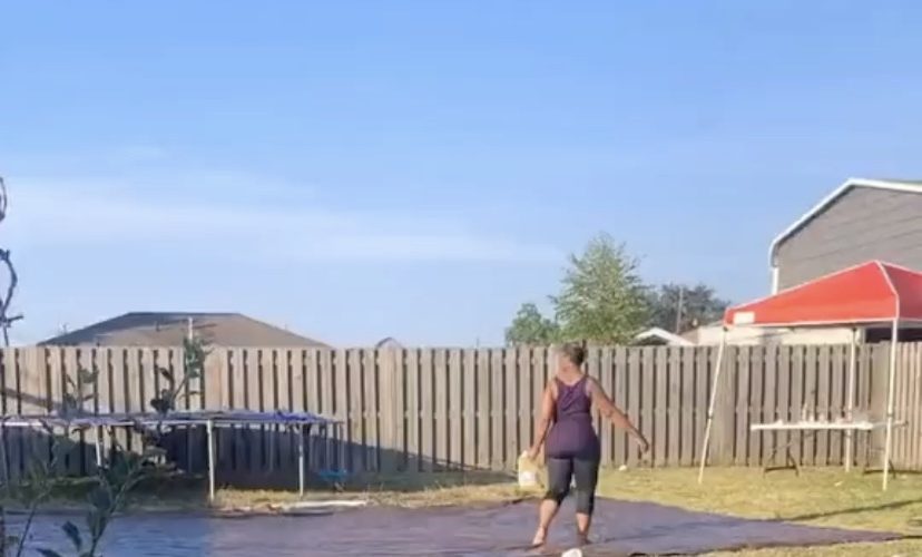 Slip and slide with oil