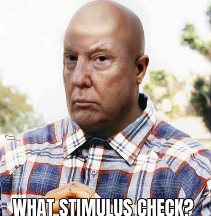 What stimulus check Donald Trump Deebo meme