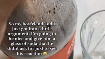 Randomly giving boyfriend drink prank