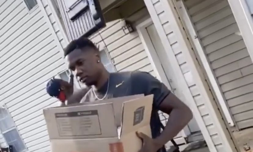 Man accidentally breaks tv while moving