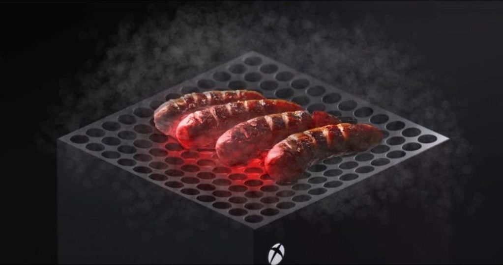 Microsoft Xbox Series X smoking grill meme