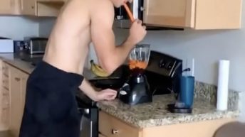 Cutting carrots with mouth