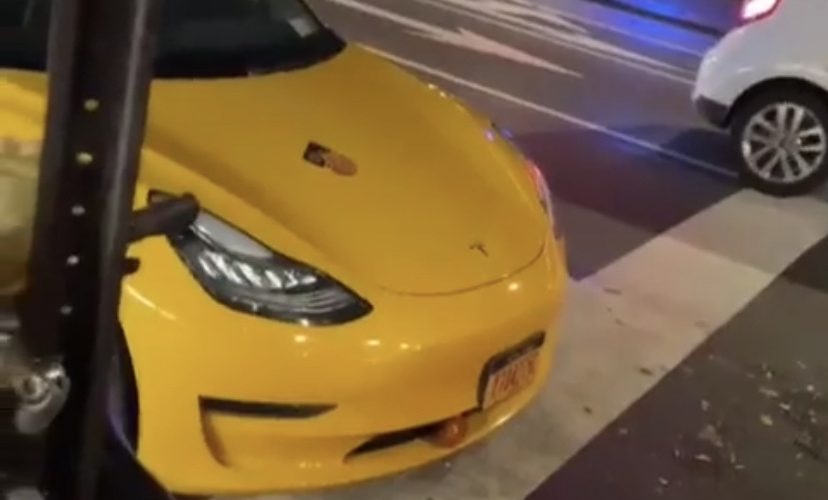 tesla taxi spotted in ny