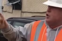 Construction worker impersonates Trump
