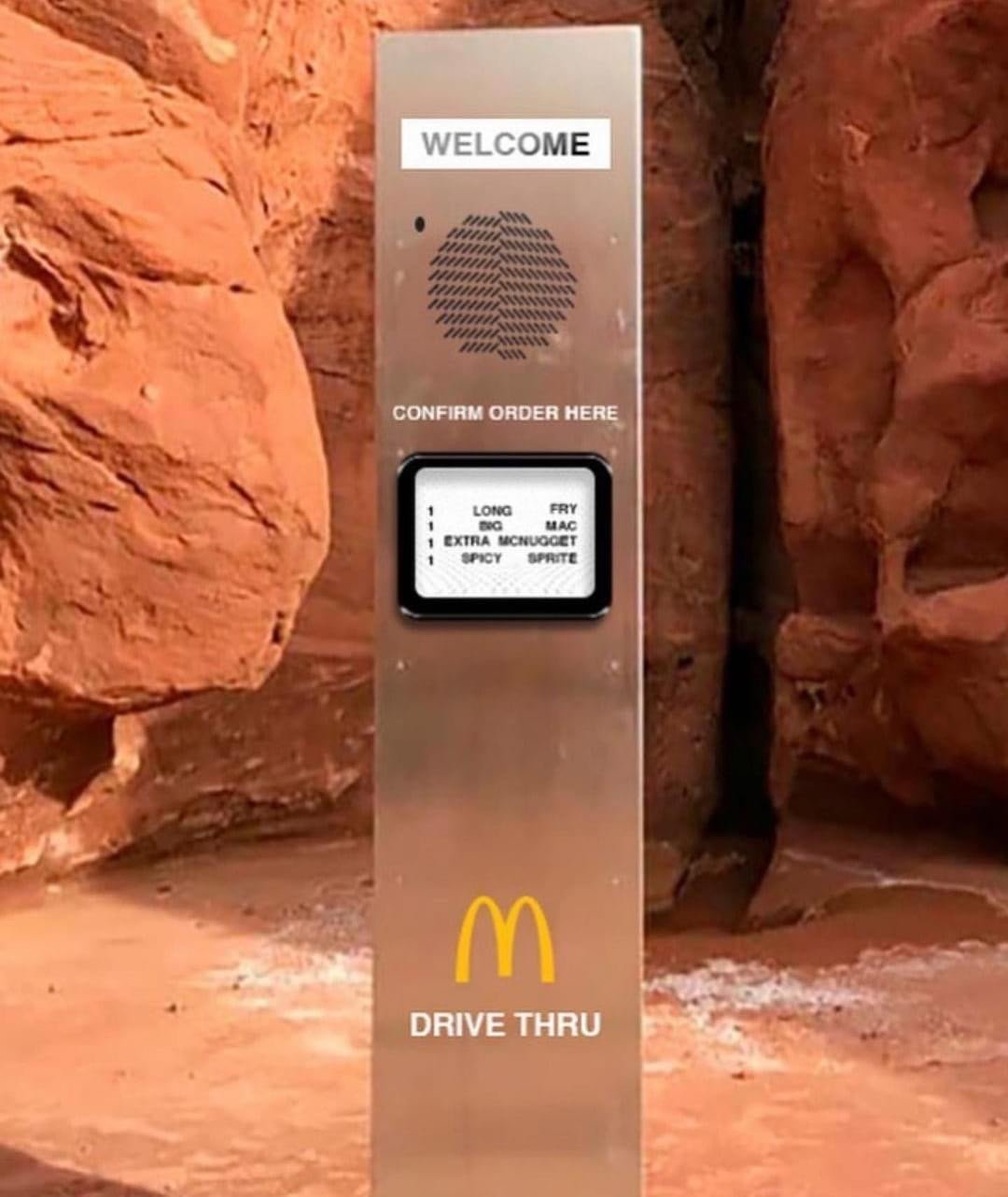 Mysterious monolith McDonald's meme