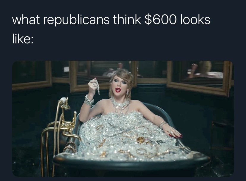 What republicans think $600 looks like Taylor Swift meme