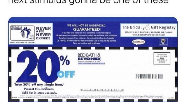 Next stimulus gonna be one these coupon meme