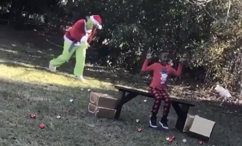 Grinch takes a mean right hook