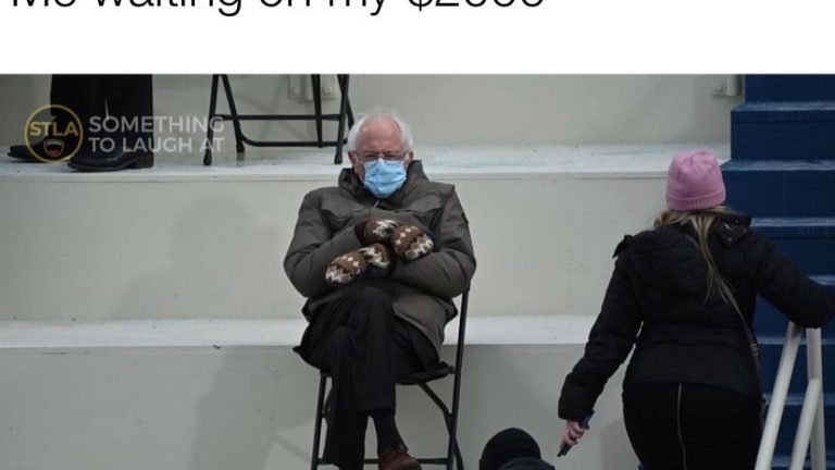 Me waiting on my $2000 Bernie Sanders meme