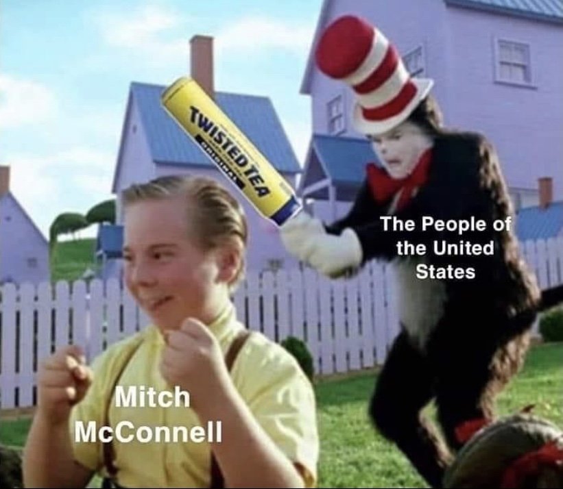 The people of US vs Mitch McConnell Cat in the hat meme