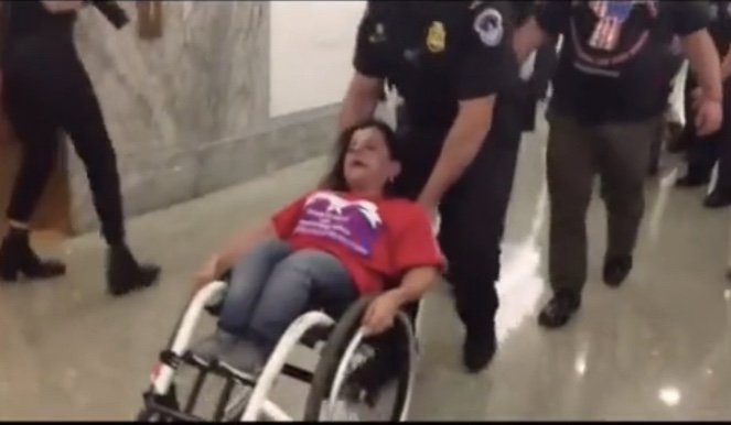Disabled protesting in the Capitol